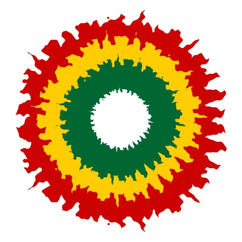 Vibrant rasta pattern with fire effect