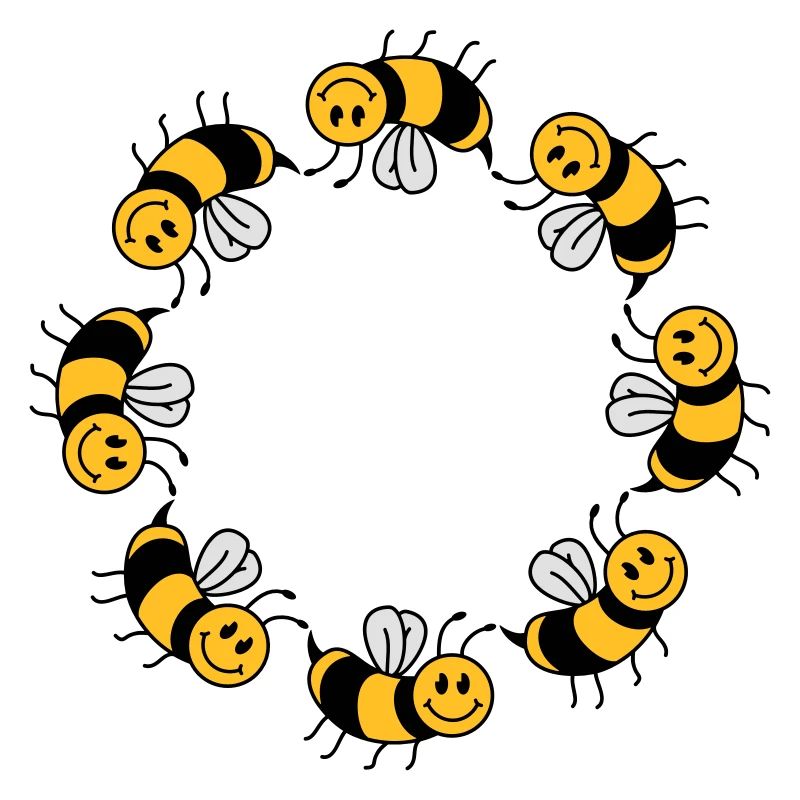 Funny bee circle pattern