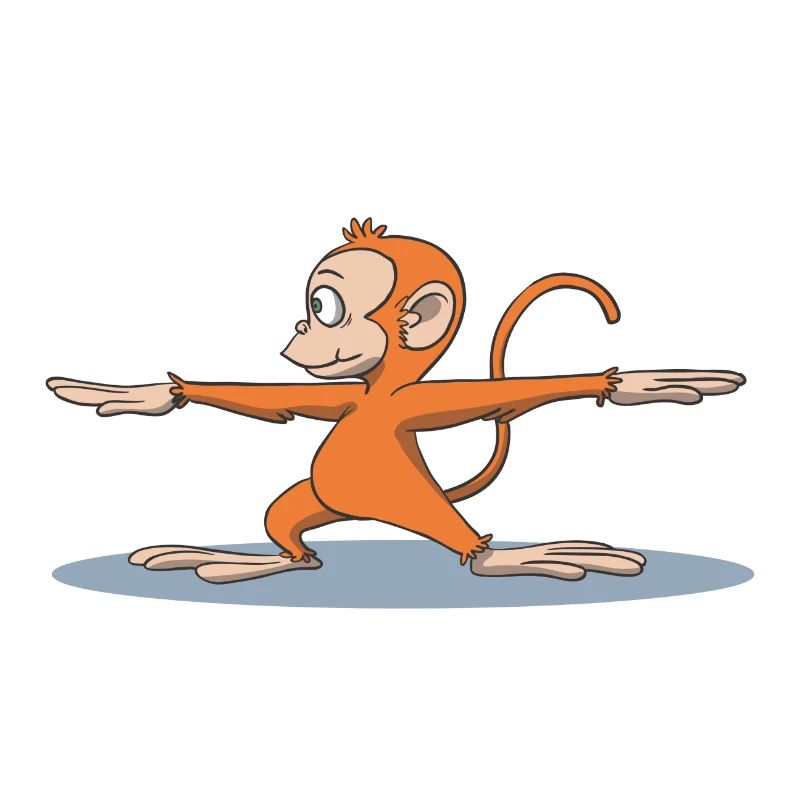 Monkey Yoga Warrior 2 pose