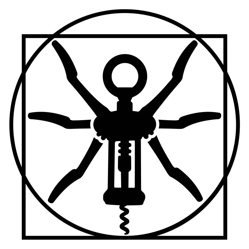 Homme de Vitruve du vin un tire-bouchon Léonard de