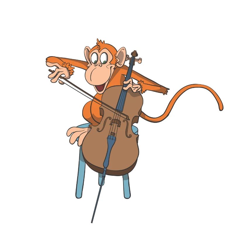 Affe spielt Cello