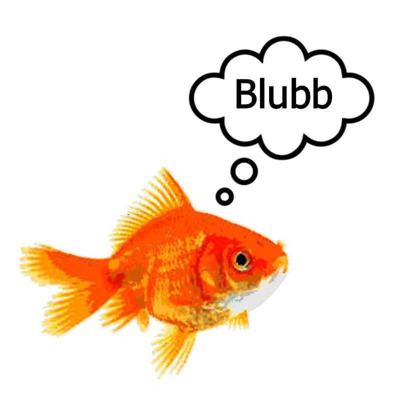 Poisson rouge avec bulle de dialogue