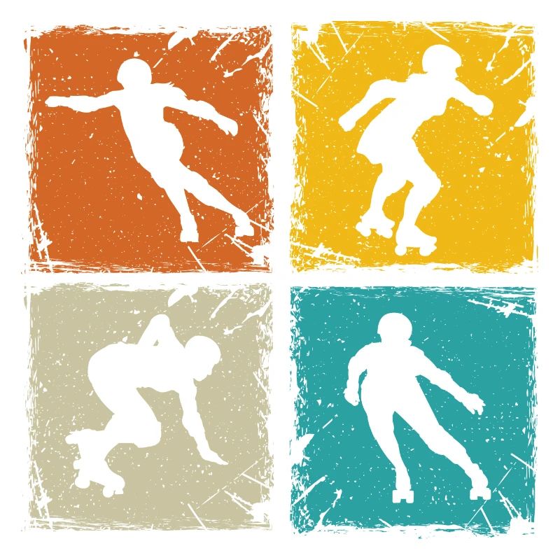 Roller derby retro squares unique roller derby