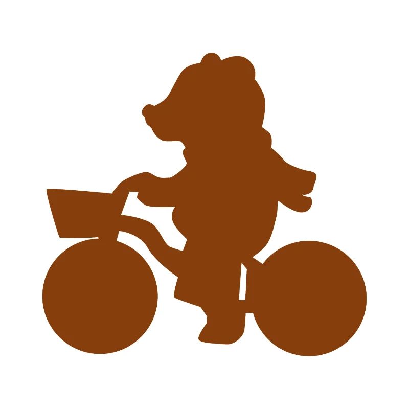 Bicycle Teddy Bear Silhouette Gift Idea