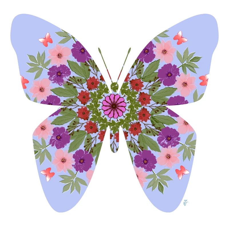 papillon et fleurs