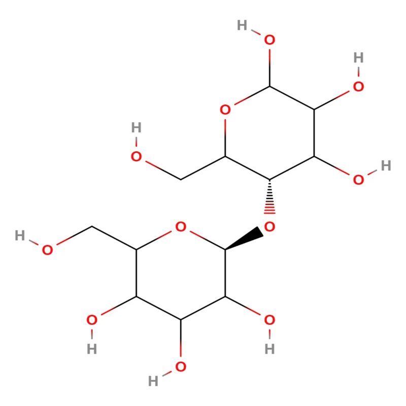 Molécule de cellulose - Formule structurale colorée