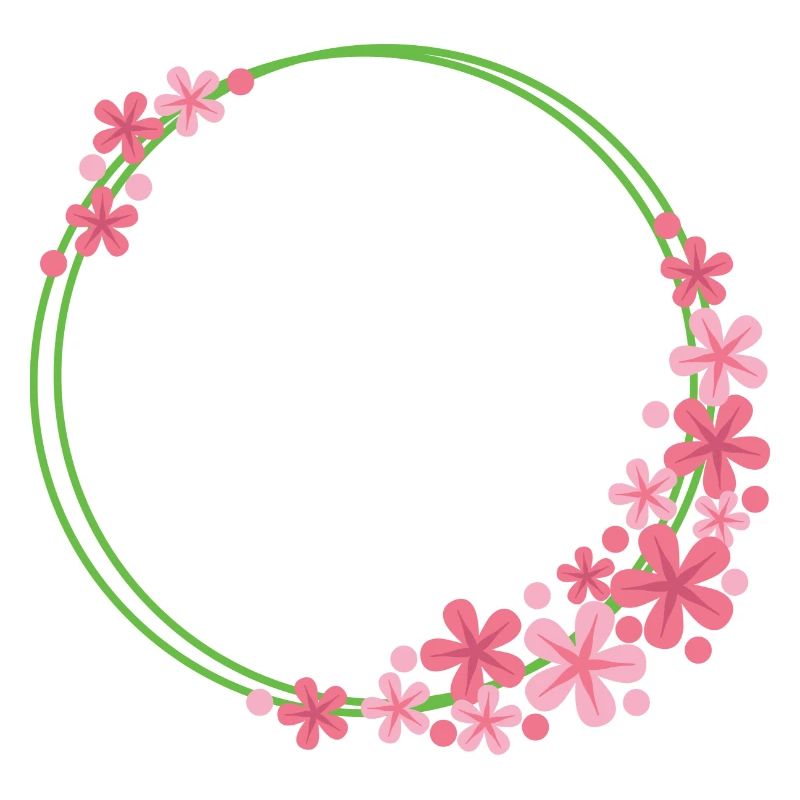 Flower Frame Round