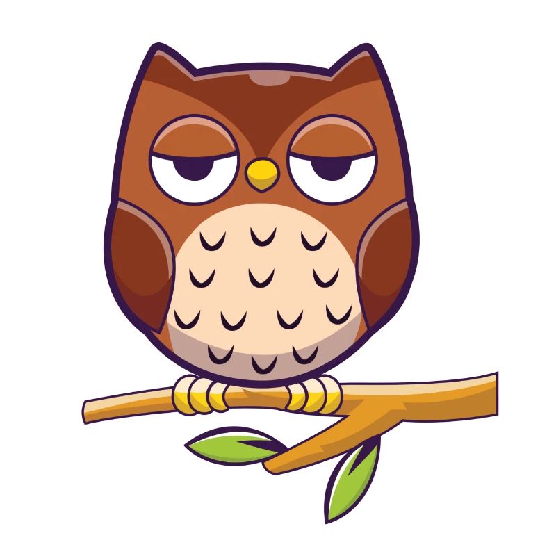 Bored Owl - gelangweilte Eule sitzt auf Ast