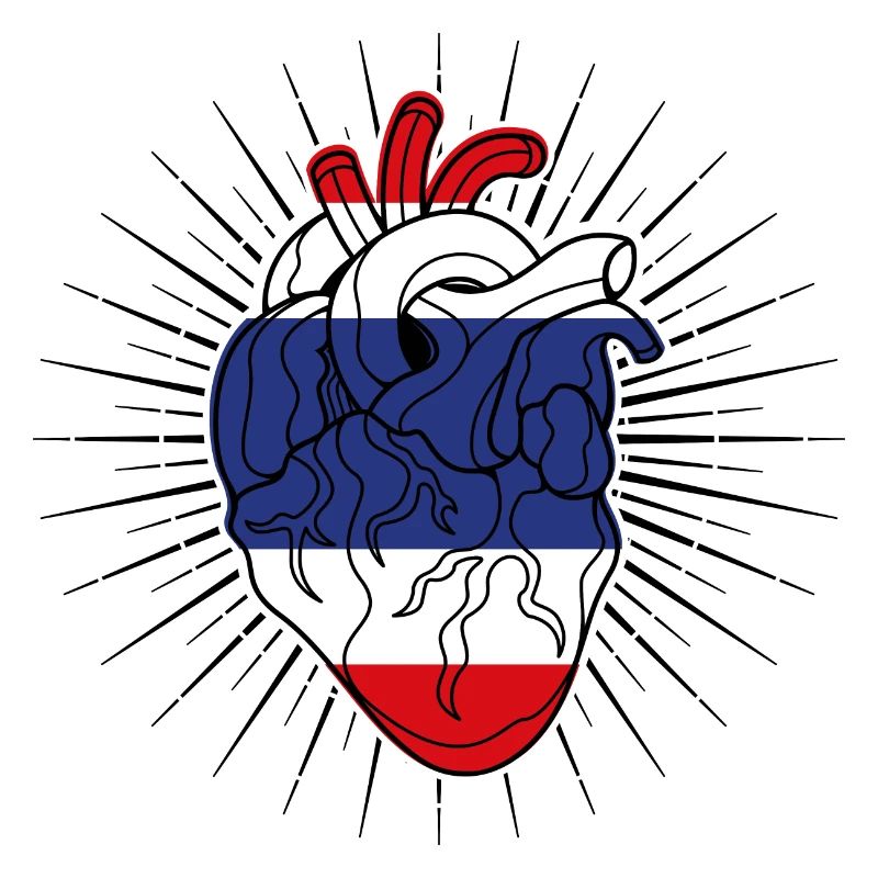 Cœur drapeau de la Thaïlande