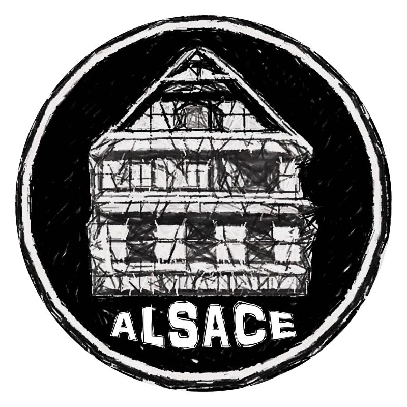 Haus mit elsässischem Logo