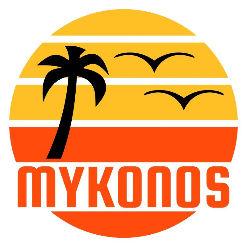Mykonos (sun, palm tree, birds)