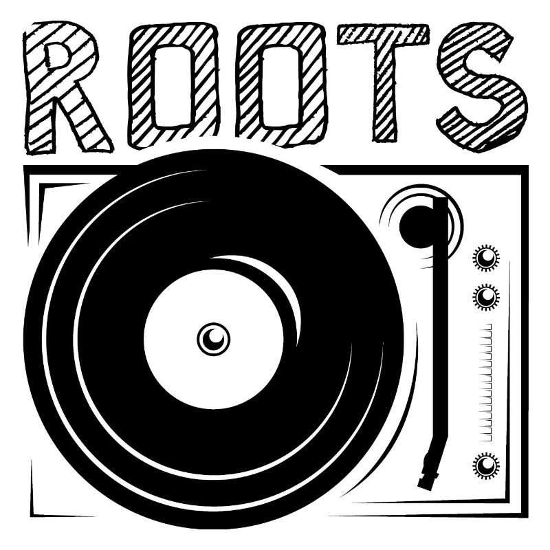 roots dj icon turntable icon logo graphic