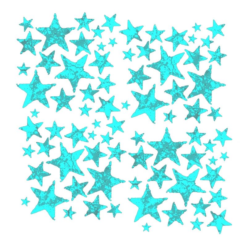 Bright blue star pattern on black