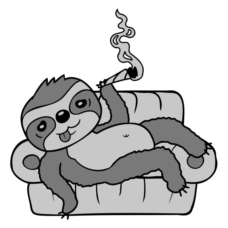 Smoking sofa sloth chills