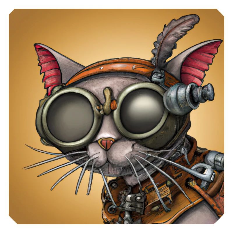 Une promenade dans l’ du robot : chat Steampunk
