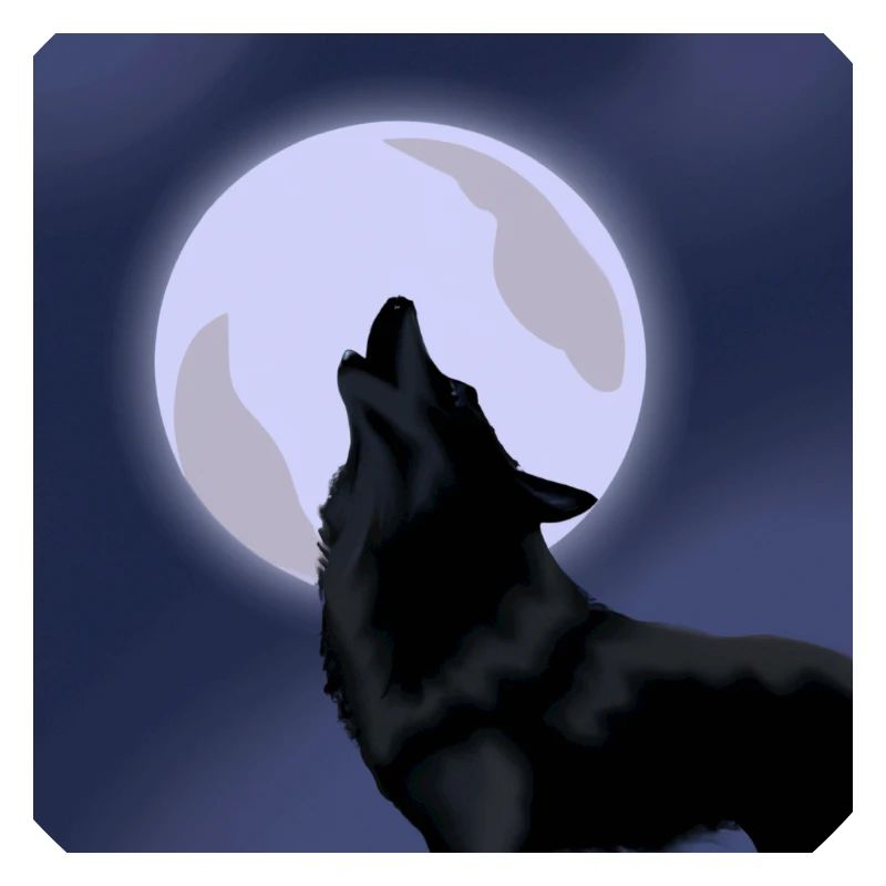Wolf with moon