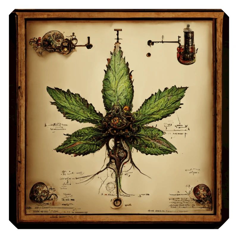 Cannabis Leaf Leonard Da Vinci Slketch