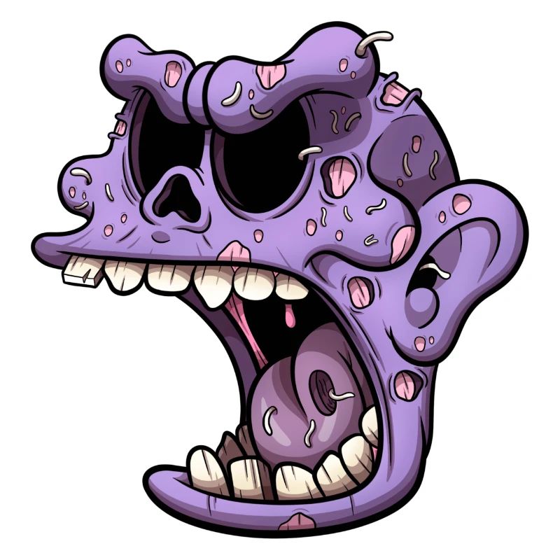 Zombie Head With Maggots