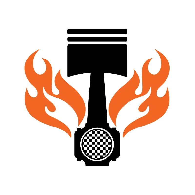 Flaming Piston - Car Auto Racing - Car Auto Window