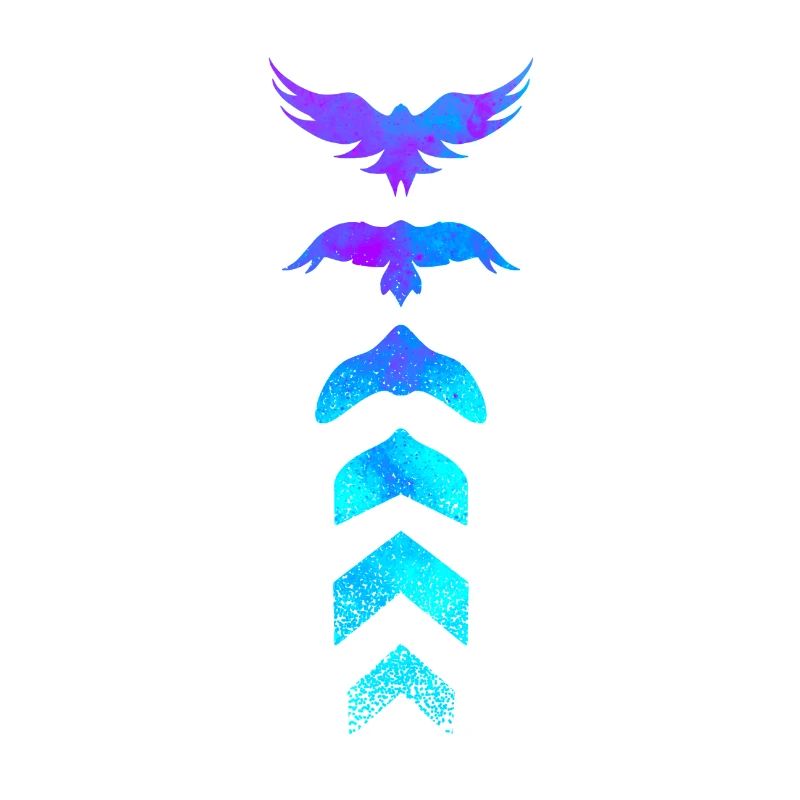 Evolution oiseau silhouette