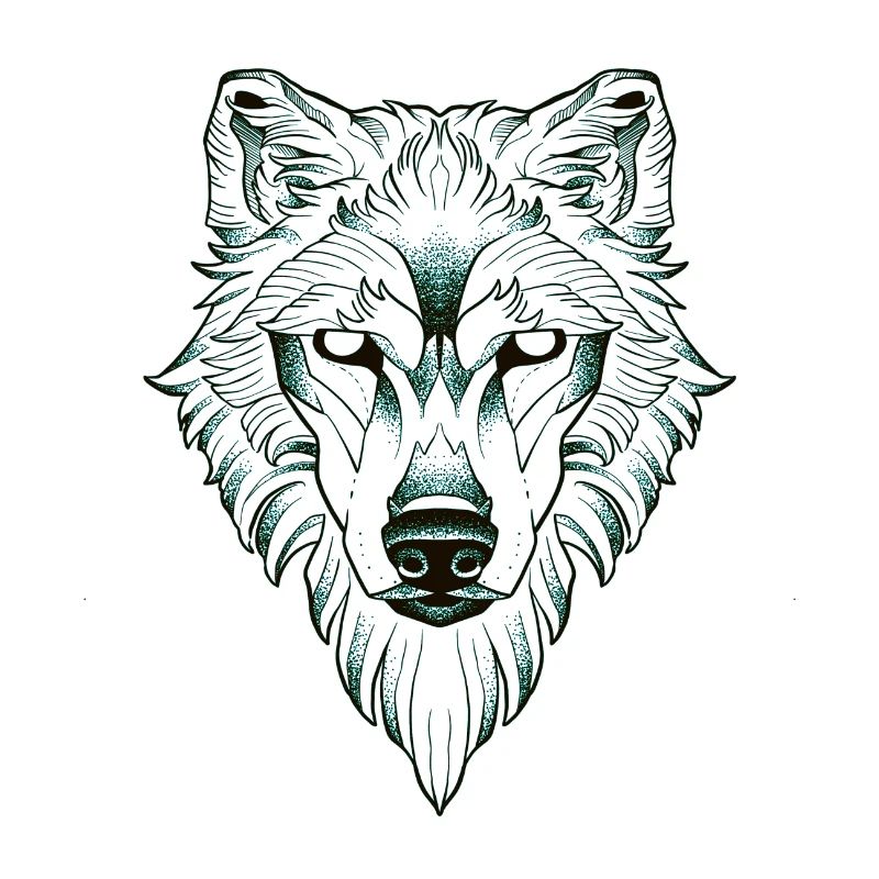 Symmetrisches Wolfs-Dotwork