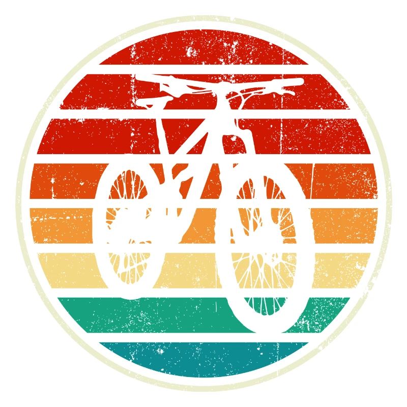 Retro Rainbow Bicycle Sunset