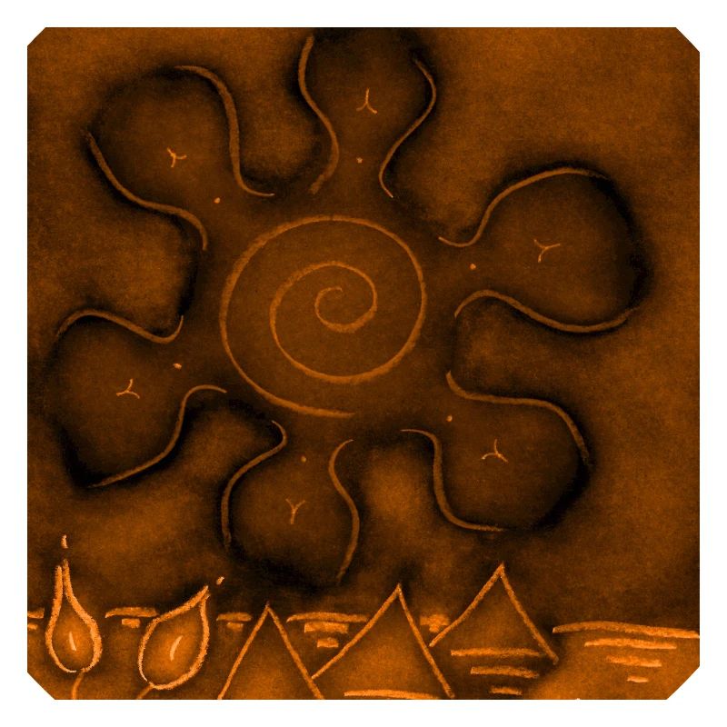 SOLEIL SUR PYRAMIDES ORANGES
