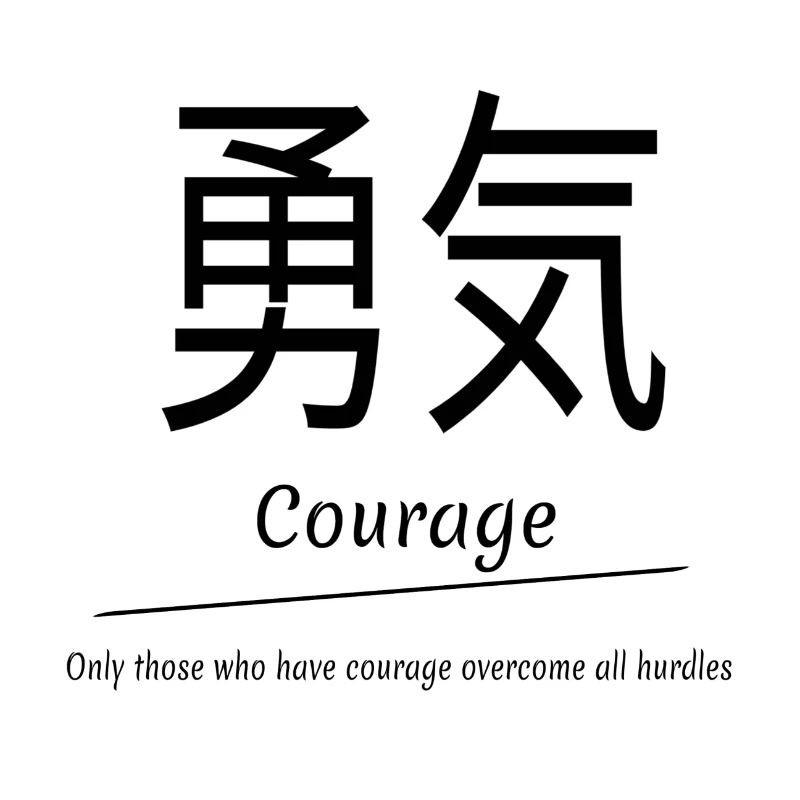 Courage, Courage, Japanese characters, Simple