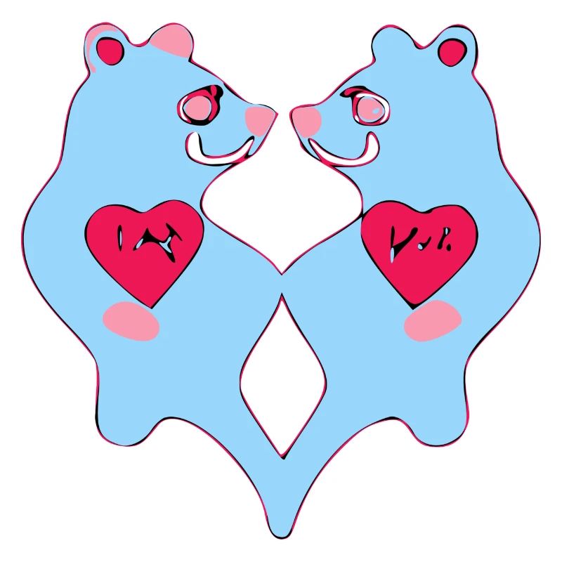 Blue bear pair