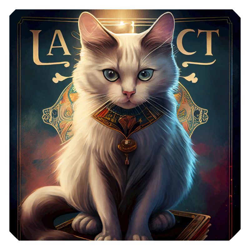 Chat dans la conception de carte de tarot mystique!