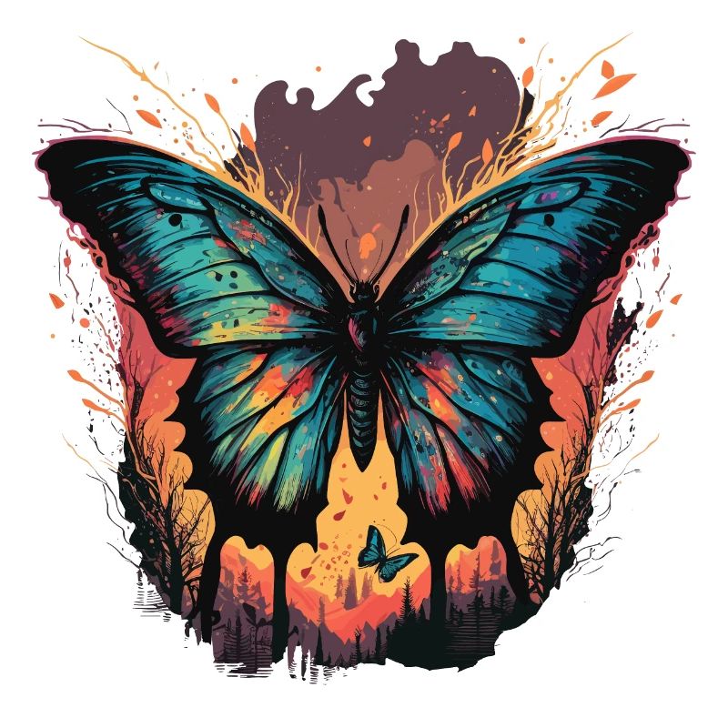 Coucher de soleil papillon