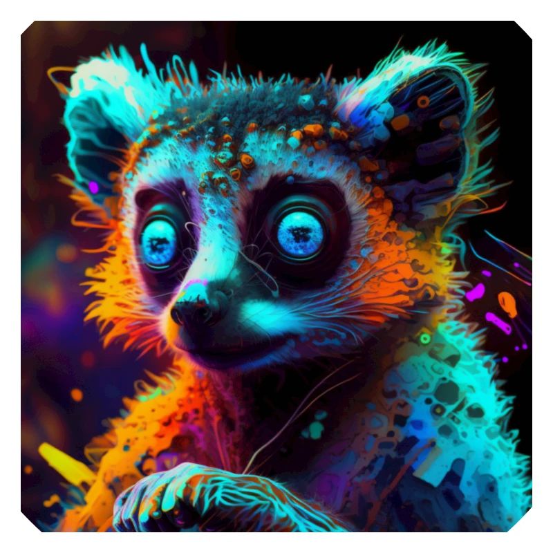 Farbiger Lemur, einzigartiges Design