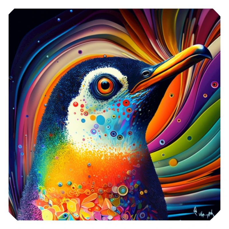 Farbiger Pinguin, einzigartiges Design,