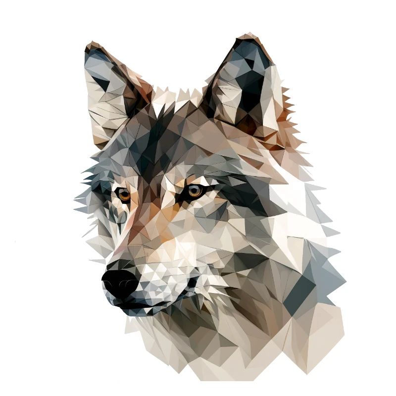 Ausdrucksstarker Polygon-Wolf – Wildtier