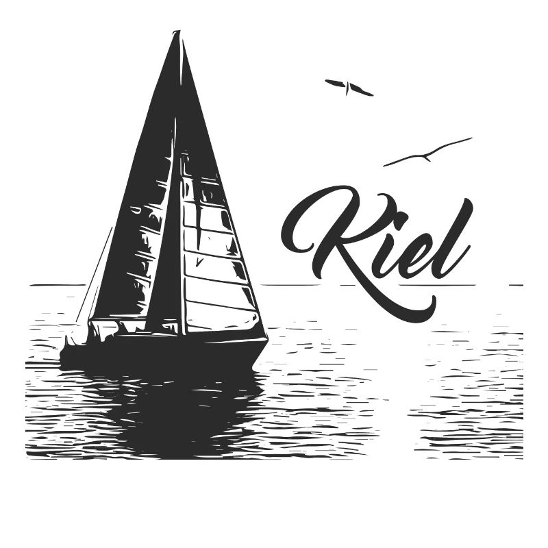 Kiel Segelboot und 2 Möwen