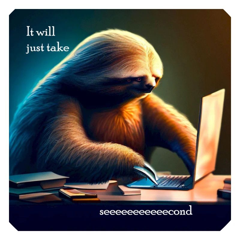Sloth working in IT