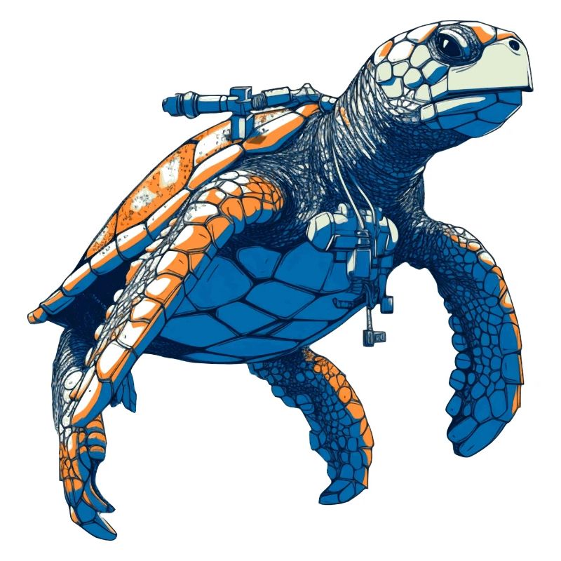 Sea turtle as a diver