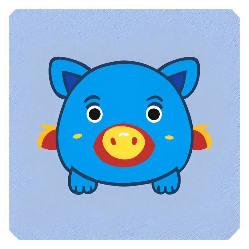 Petit cochon bleu mignon