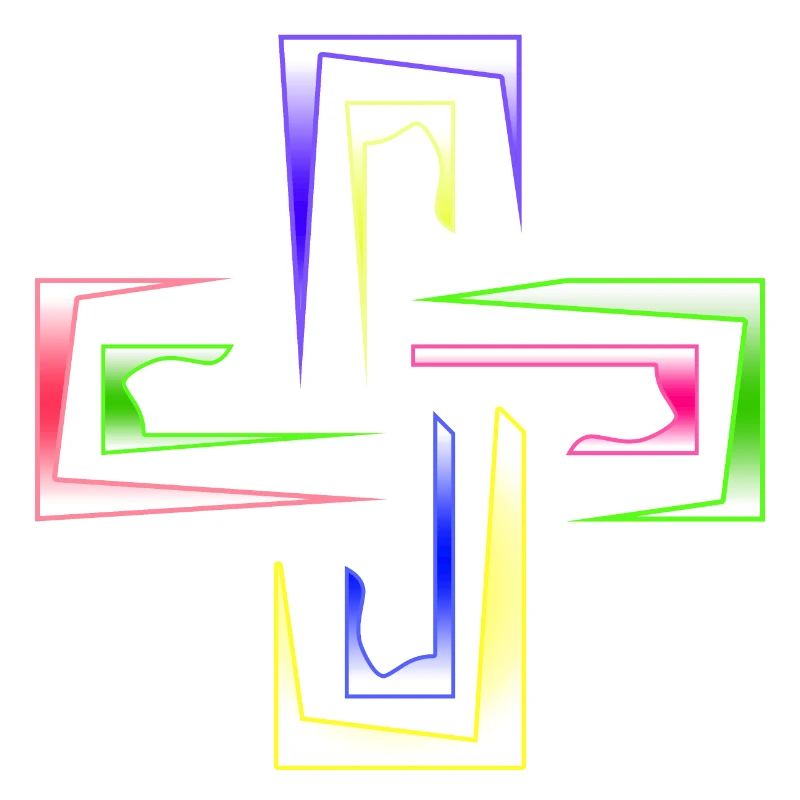 Neon Prism Frames Abstract Logo