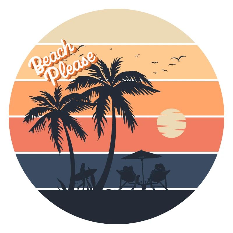 Hot Summer, ‘Beach Please’ Retro Design