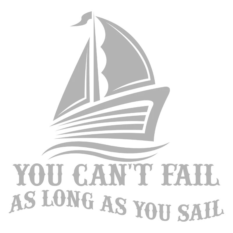 Segelboot mit Slogan