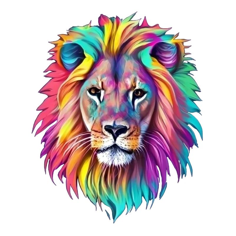 Rainbow Lion - Artistic Interpretation