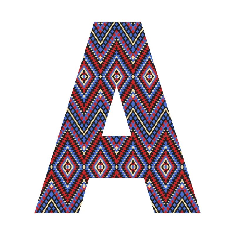 Monogramm Buchstabe A - boho buntes Design