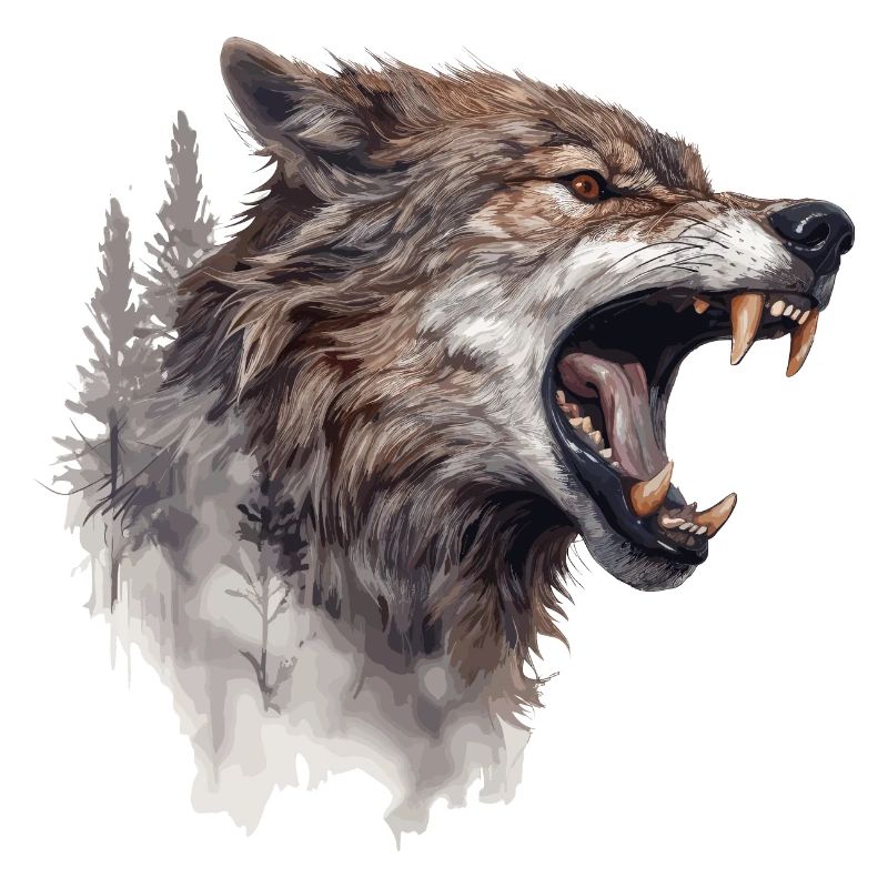 Wolf Wolf Head Scratch Marks Claws Wild Forest Hunter