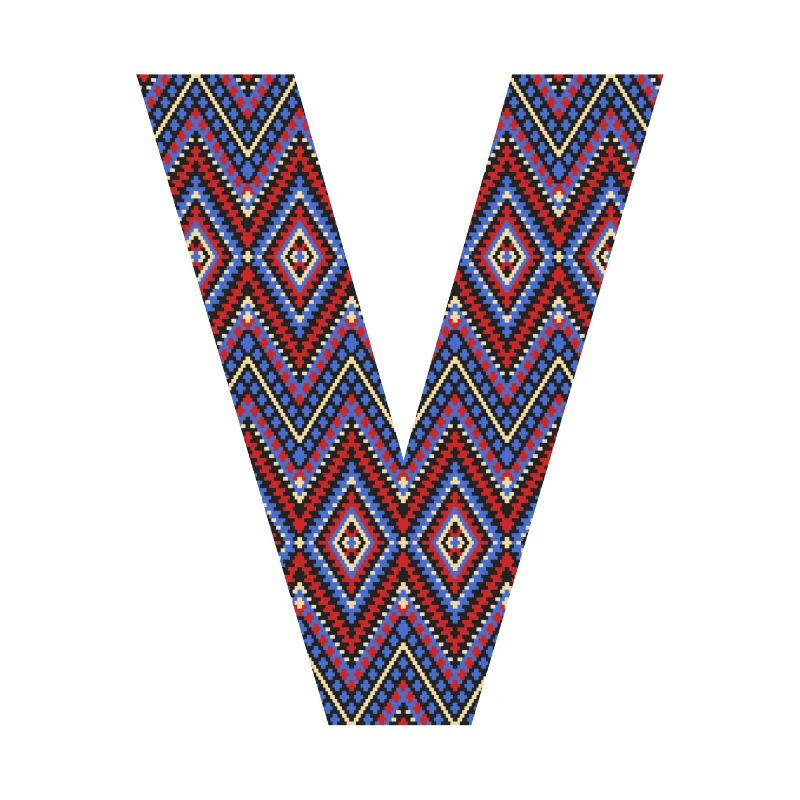Monogram Letter V- geometric pattern