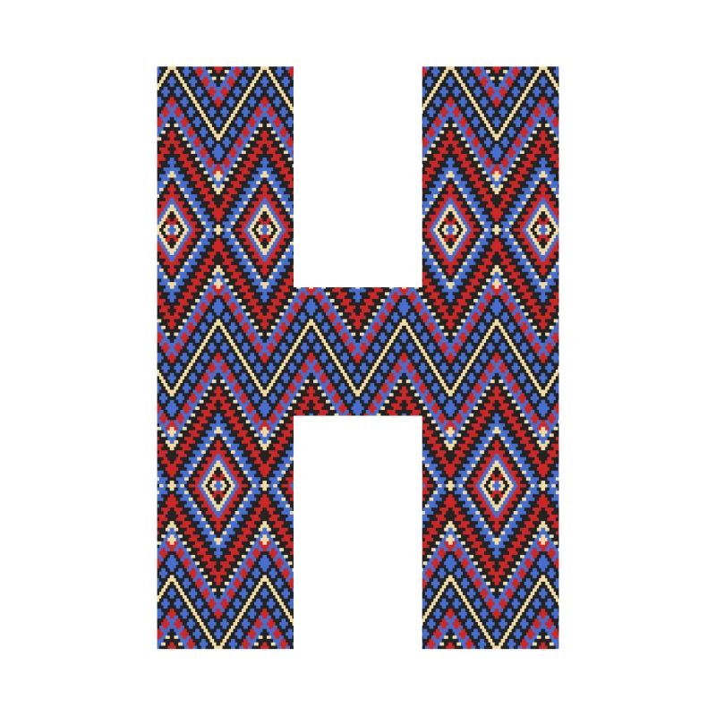 Monogramm Buchstabe H - geometrisches Muster