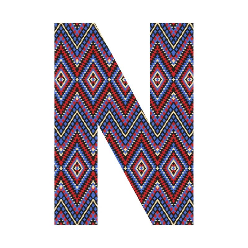 Monogram Letter N- geometric pattern