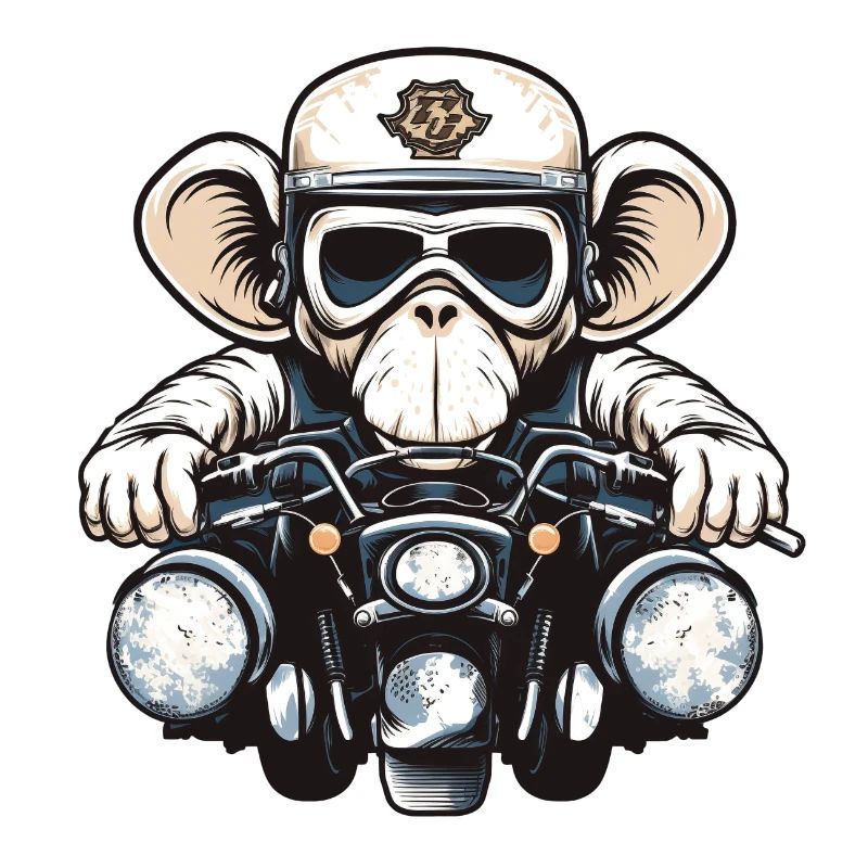 Affe auf Motorrad