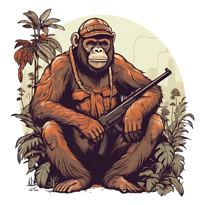 Armed monkey for rainforest protection