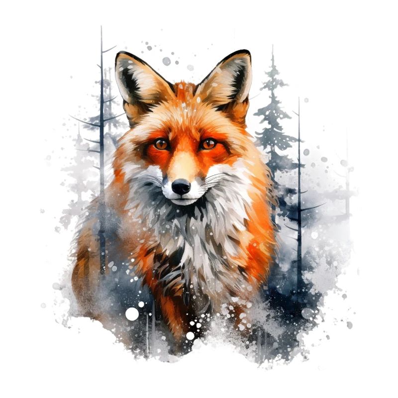Red fox, snow